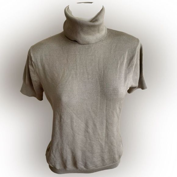 Banana Republic Silk Turtleneck - S Taupe Tan. Silk Blend